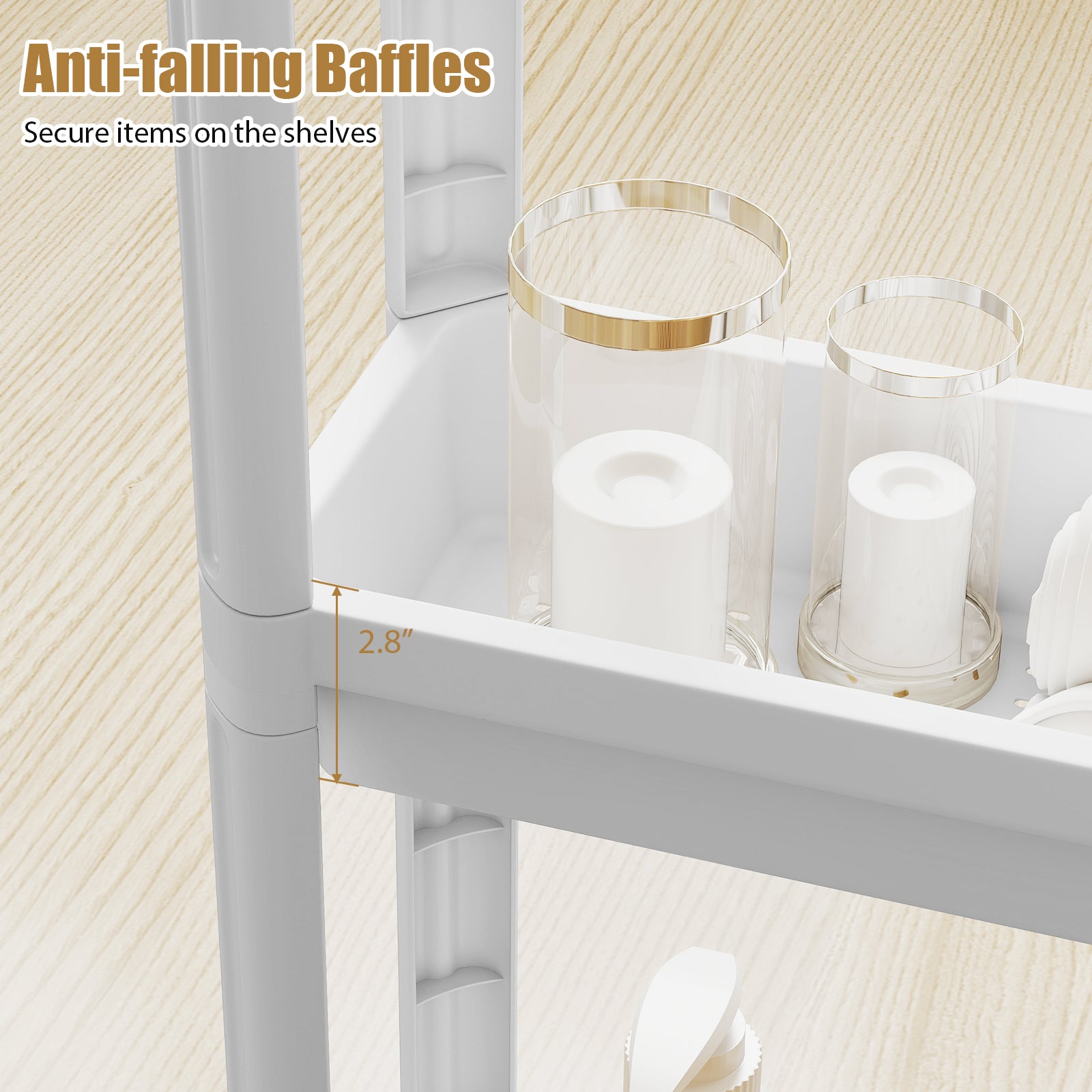 3-Tier Slim Rolling Storage Cart 2-Pack Mobile Bathroom Organizer with Wheels, White Kitchen Islands & Carts at Gallery Canada