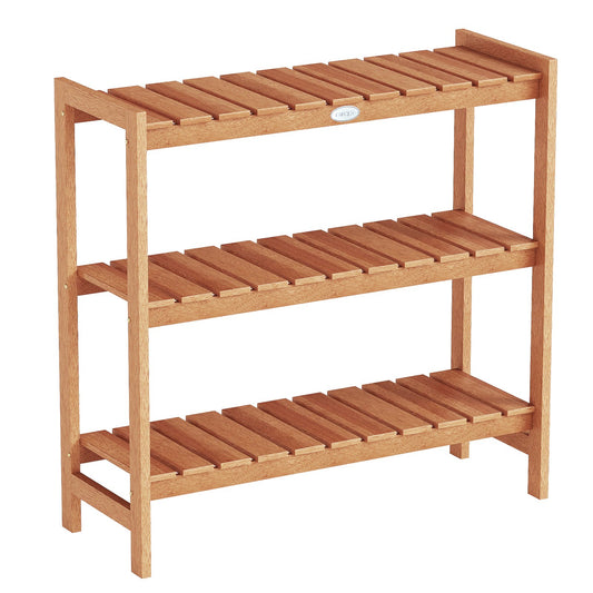 3-Tier Solid Wood Plant Stand with Slatted Shelves, Natural Plant Stands Natural at Gallery Canada