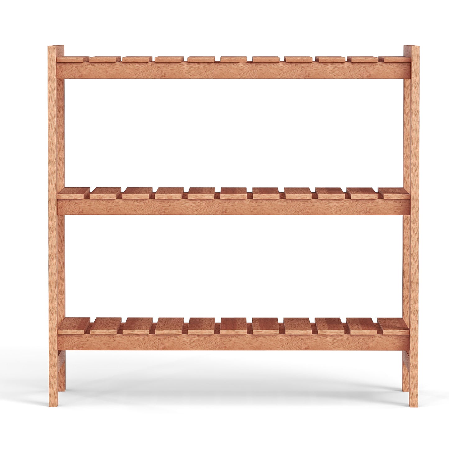 3-Tier Solid Wood Plant Stand, Slatted Shelves, Natural Plant Stands at Gallery Canada