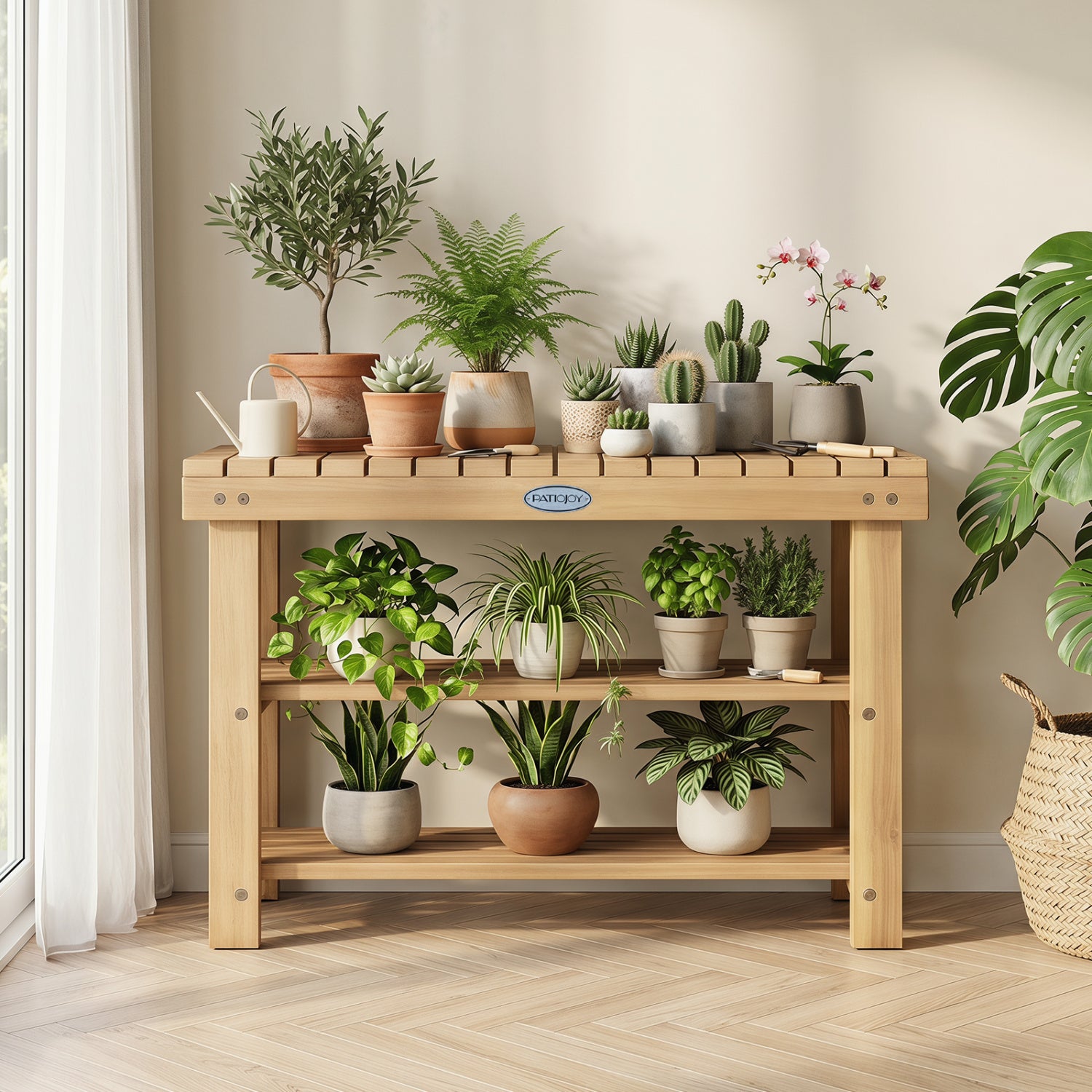 3-Tier Solid Wood Shoe Rack Bench With Slatted Shelves, M Shoe Racks & Storage Benches at Gallery Canada