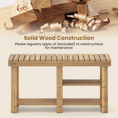 3-Tier Solid Wood Shoe Rack Bench With Slatted Shelves Shoe Racks & Storage Benches at Gallery Canada