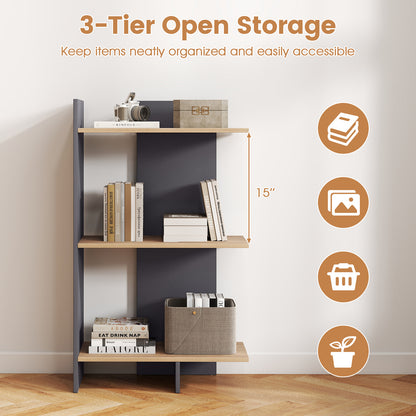 3 Tier Wooden Bookshelf With Anti-Tipping Kit, Oak Bookcases at Gallery Canada