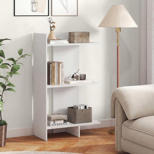 3 Tier Wooden Bookshelf, Anti-Tipping Kit, White Bookcases White at Gallery Canada