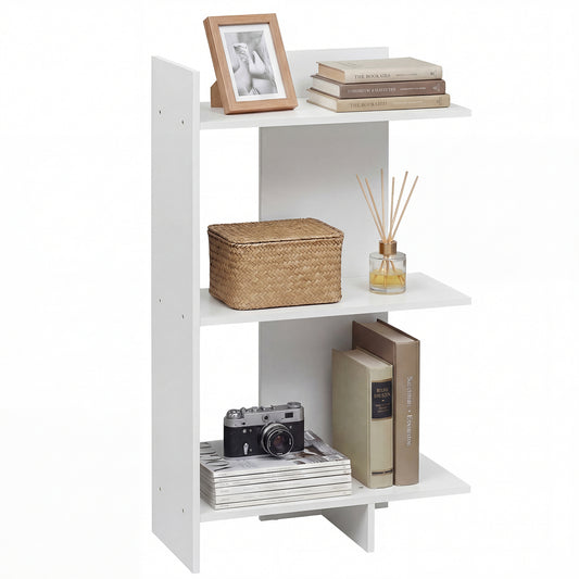3 Tier Wooden Bookshelf, Anti-Tipping Kit, White Bookcases White at Gallery Canada