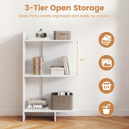 3 Tier Wooden Bookshelf, Anti-Tipping Kit, White Bookcases at Gallery Canada