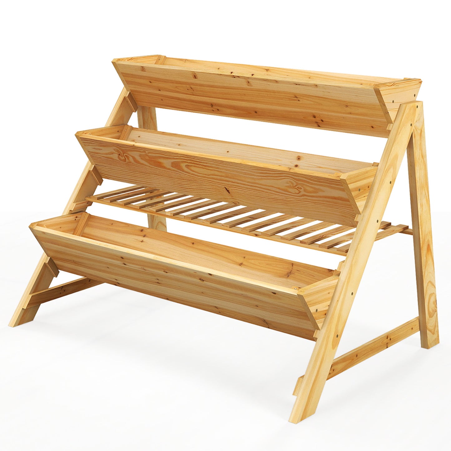 3 Tier Wooden Vertical Raised Garden Bed, Natural Raised Garden Beds at Gallery Canada
