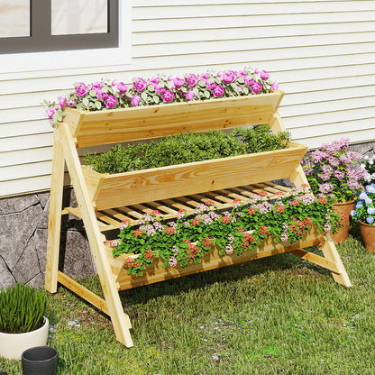 3 Tier Wooden Vertical Raised Garden Bed, Natural Raised Garden Beds at Gallery Canada
