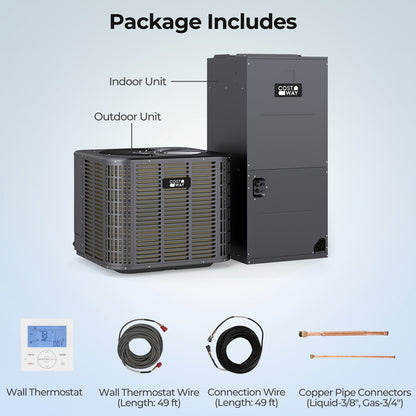 3 Ton 19 SEER2 Central Air Conditioner Heat Pump System with Multi-Position Air Handler Unit Mini Split Air Conditioners at Gallery Canada
