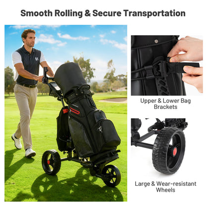 3 Wheel Golf Bag Cart with Adjustable Handle and 9 Speed Settings Golf at Gallery Canada