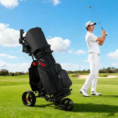 3 Wheel Golf Bag Cart with Adjustable Handle and 9 Speed Settings Golf at Gallery Canada