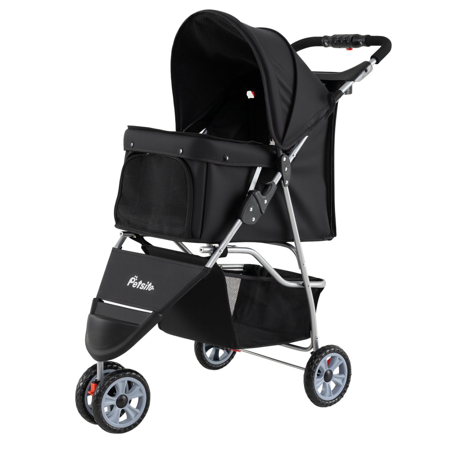 3 Wheel Pet Stroller for Small Dogs Cats up to 33 LBS, Black Cat Supplies at Gallery Canada
