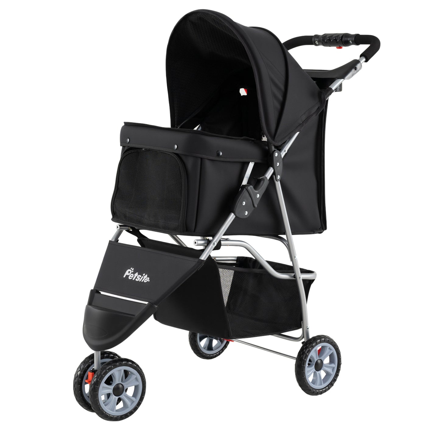 3 Wheel Pet Stroller for Small Dogs Cats up to 33 LBS, Black Cat Supplies at Gallery Canada