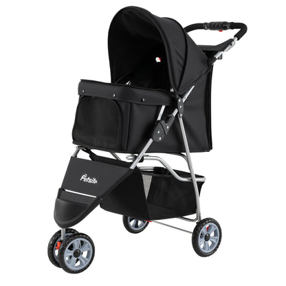 3 Wheel Pet Stroller for Small Dogs Cats up to 33 LBS, Black Cat Supplies at Gallery Canada