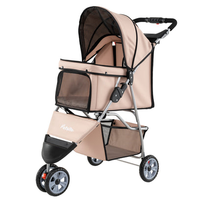 3 Wheel Pet Stroller For Small Dogs Cats Up To 33 Lbs, Beige Cat Supplies at Gallery Canada