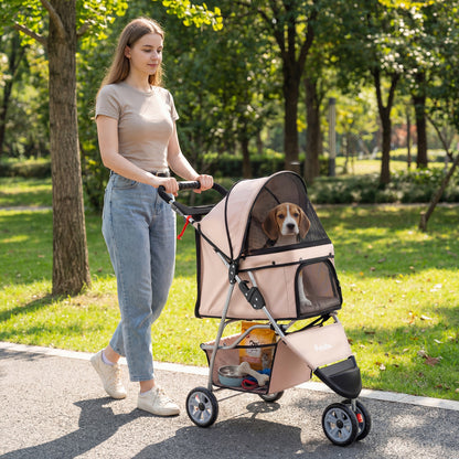 3 Wheel Pet Stroller For Small Dogs Cats Up To 33 Lbs, Beige Cat Supplies at Gallery Canada