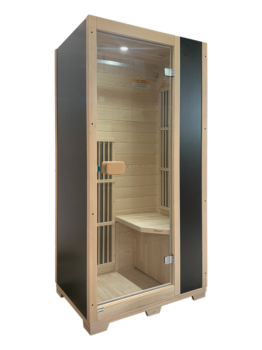 Vienna | Far Infrared Sauna | Canadian Hemlock Very Low EMF | 72.8"H x 35.4"W x 25.6"D | 1 Person Saunas at Gallery Canada