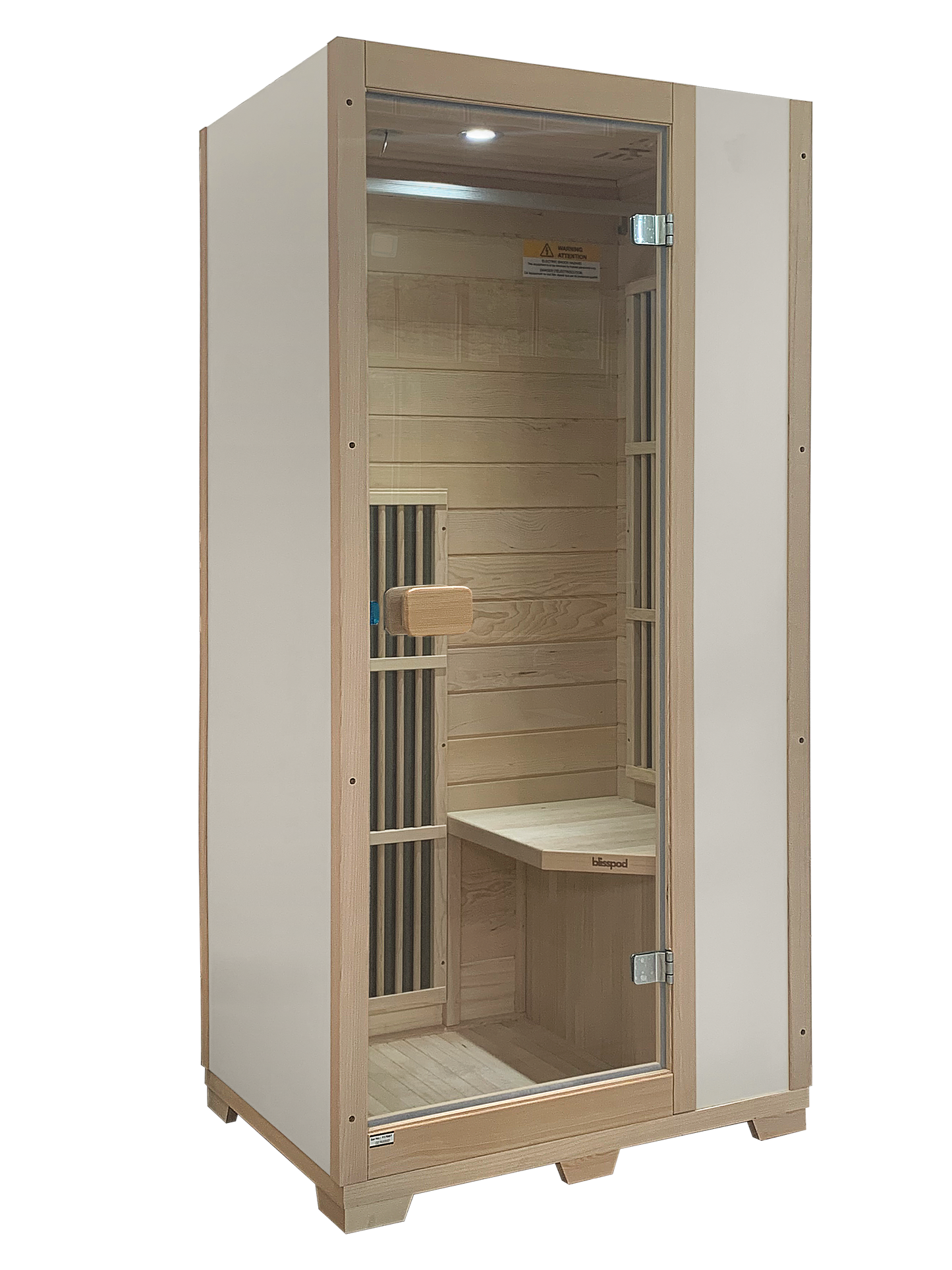 Vienna | Far Infrared Sauna | Canadian Hemlock Very Low EMF | 72.8"H x 35.4"W x 25.6"D | 1 Person Saunas White at Gallery Canada