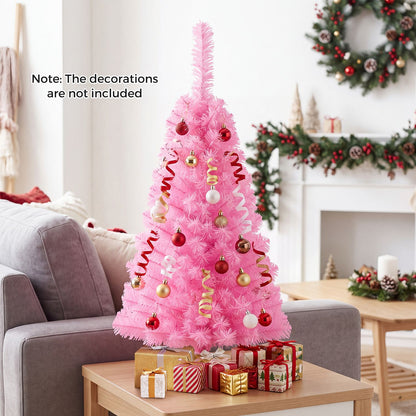 3 ft Artificial Christmas Mini Tree With Stand, Pink
