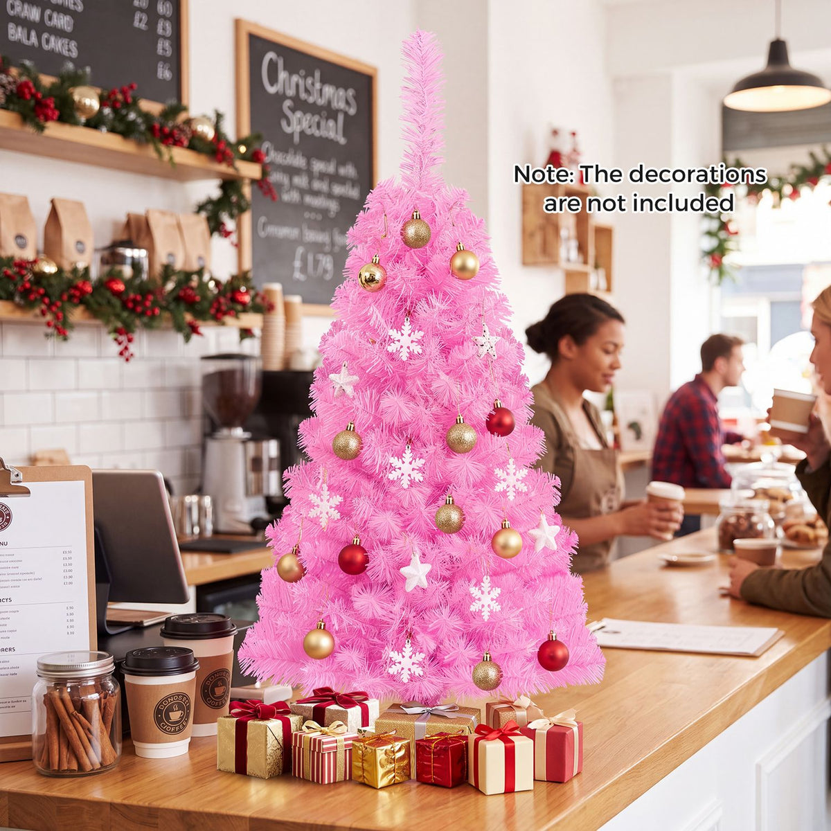 3 ft Artificial Christmas Mini Tree With Stand, Pink