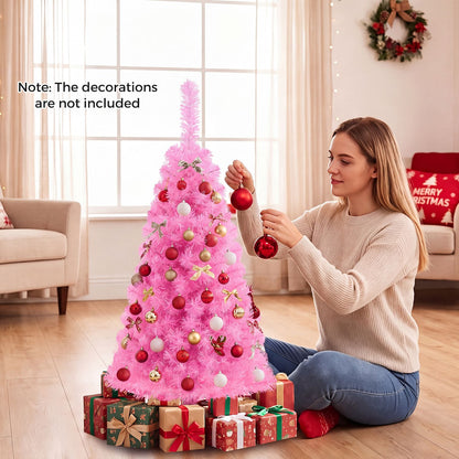 3 ft Artificial Christmas Mini Tree With Stand, Pink