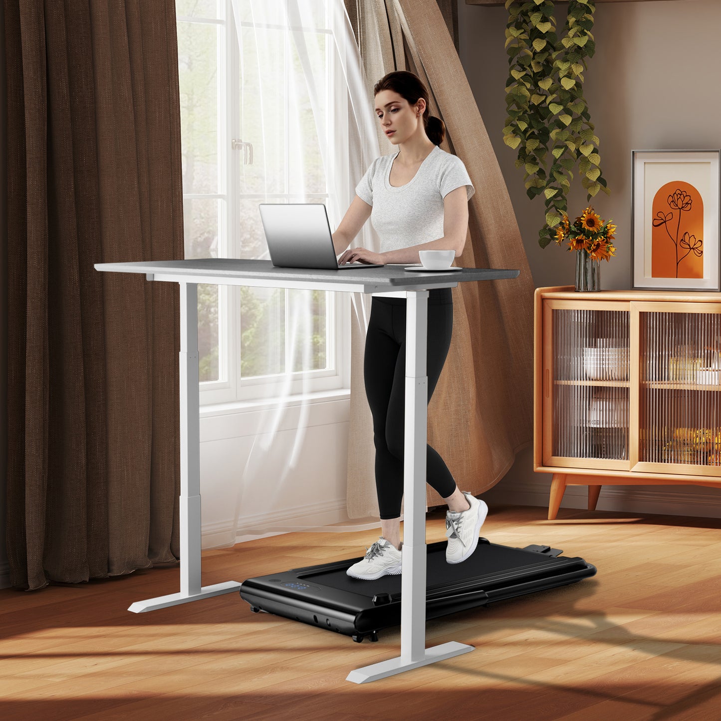 3-in-1 3HP Folding Treadmill with Smart Apps Remote Control and Speakers, Black Sports at Gallery Canada