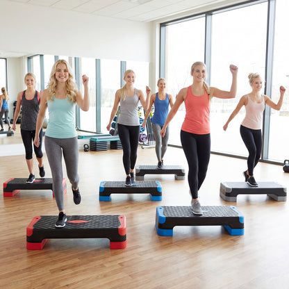 3-in-1 Aerobic Step Platform Set, 2 Stackable Risers, Balance Trainers, Blue Sport Equipments at Gallery Canada