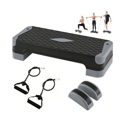 3-in-1 Aerobic Step Platform Set, 2 Stackable Risers, Balance Trainers, Gray Sport Equipments at Gallery Canada