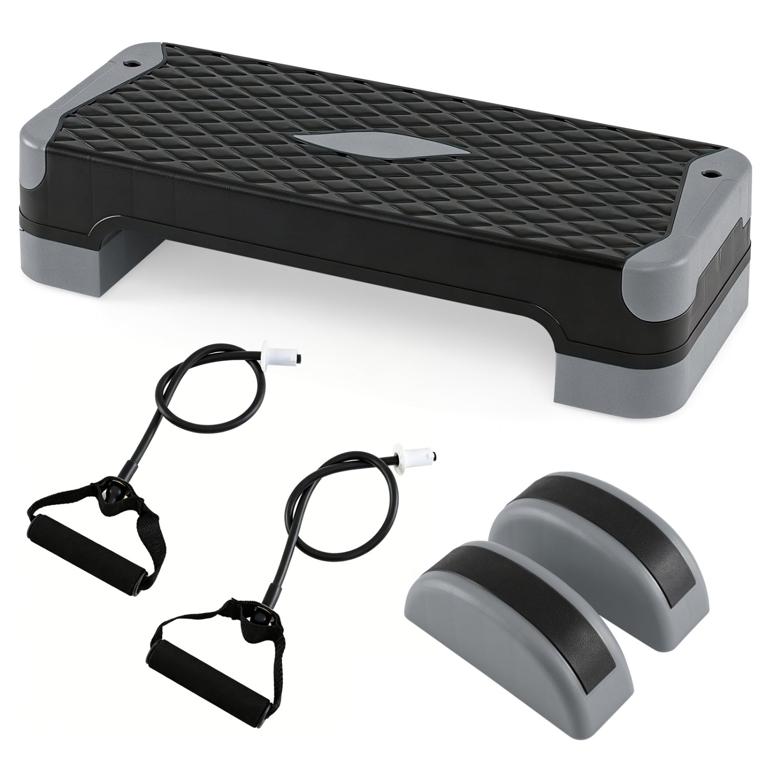 3-in-1 Aerobic Step Platform Set, 2 Stackable Risers, Balance Trainers, Gray Sport Equipments at Gallery Canada