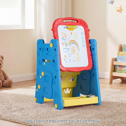 3 In 1 Art Easel For Kids, Double Sided Magnetic Board, Blue