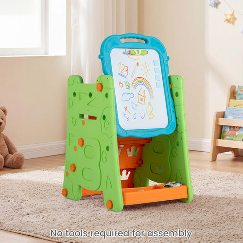3 In 1 Art Easel For Kids, Double Sided Magnetic Board, Green