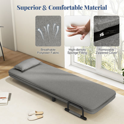 3-In-1 Convertible Sofa Bed, Adjustable Backrest, Lumbar Pillow, Light Gray Accent Chairs at Gallery Canada