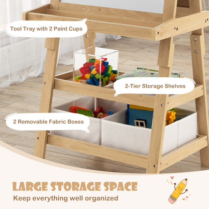 3-in-1 Double-Sided Storage Art Easel, Natural Art Easels at Gallery Canada