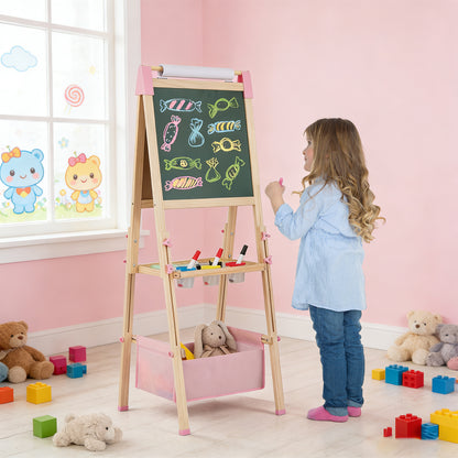 3-in-1 Double-Sided Adjustable Kid Easel for 3-8 Years Old Toddlers, Pink Art Easels at Gallery Canada