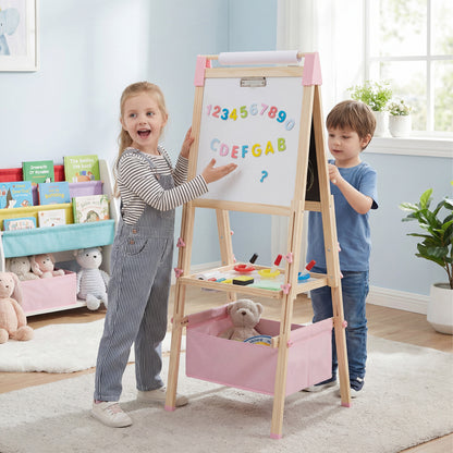 3-in-1 Double-Sided Adjustable Kid Easel for 3-8 Years Old Toddlers, Pink Art Easels at Gallery Canada