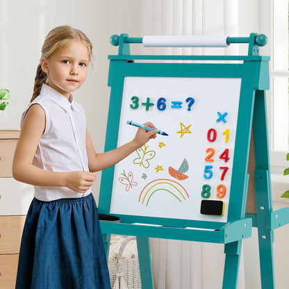 3-in-1 Double-sided Art Easel with Chalkboard and Magnetic Whiteboard, Green Art Easels at Gallery Canada