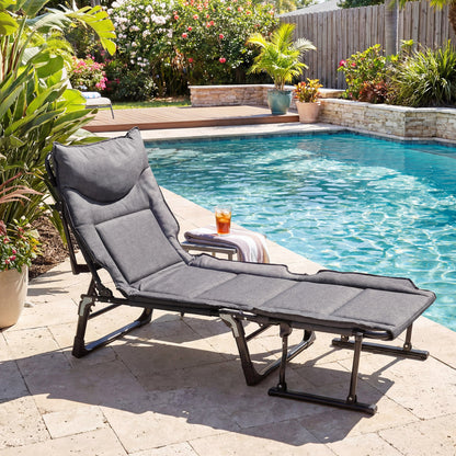 3 in 1 Folding Camping Cot and Comfy Padded Convertible Single Sofa Chair, Gray Camping Furniture at Gallery Canada