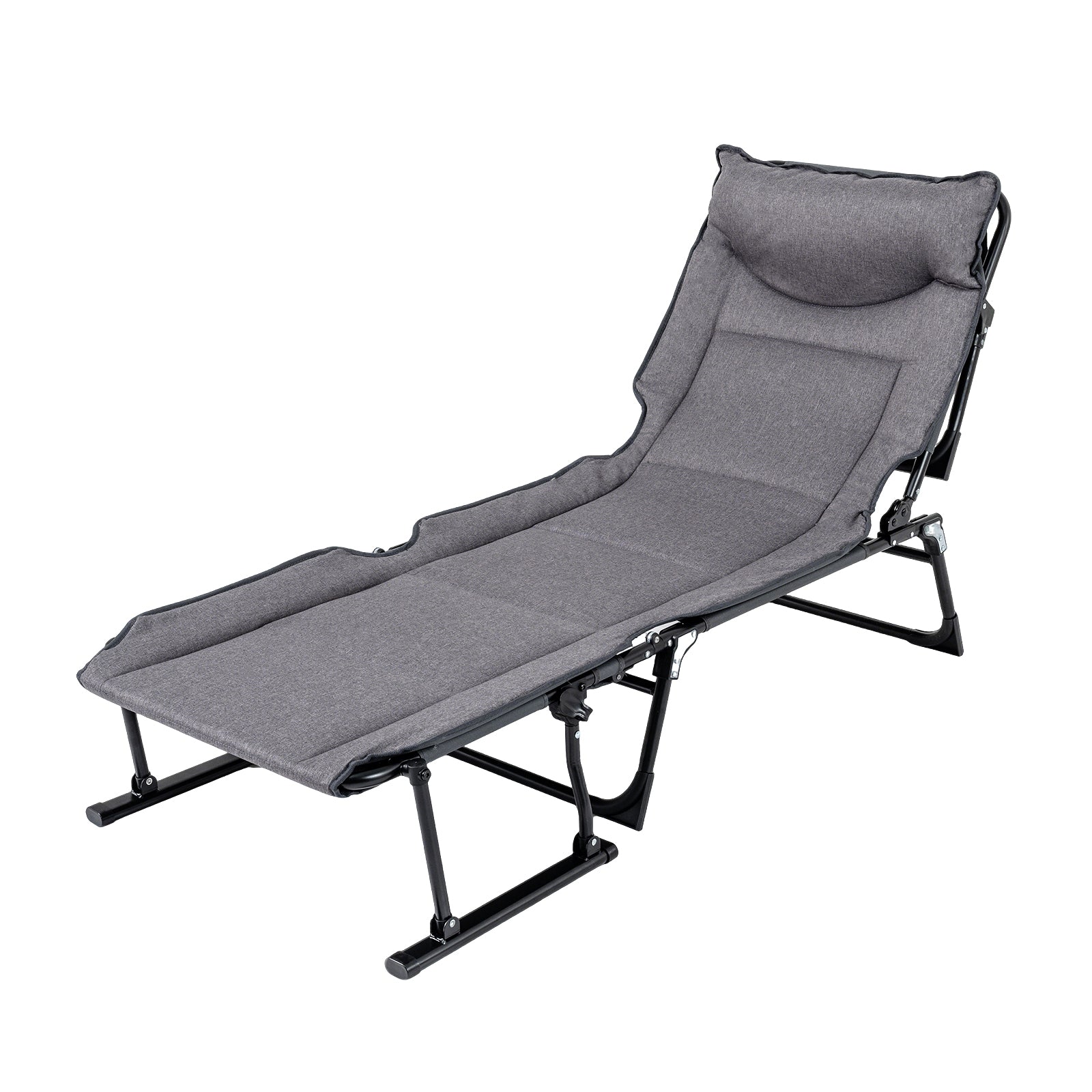 3 In 1 Folding Camping Cot, Comfy Padded Convertible Sofa Chair, Gray Camping Furniture at Gallery Canada