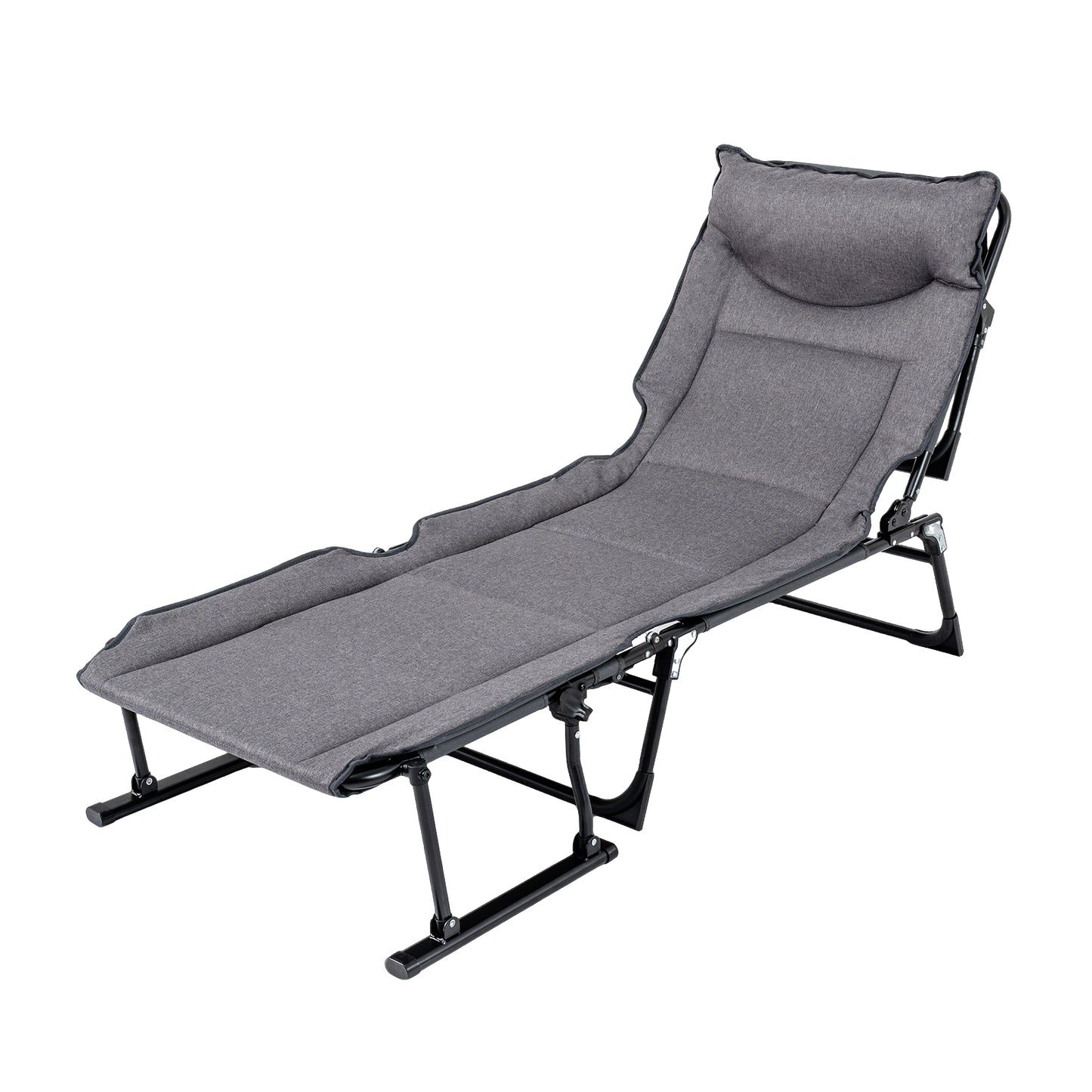 3 In 1 Folding Camping Cot, Comfy Padded Convertible Sofa Chair, Gray Camping Furniture at Gallery Canada