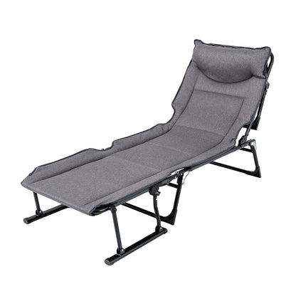 3 In 1 Folding Camping Cot, Comfy Padded Convertible Sofa Chair, Gray Camping Furniture at Gallery Canada