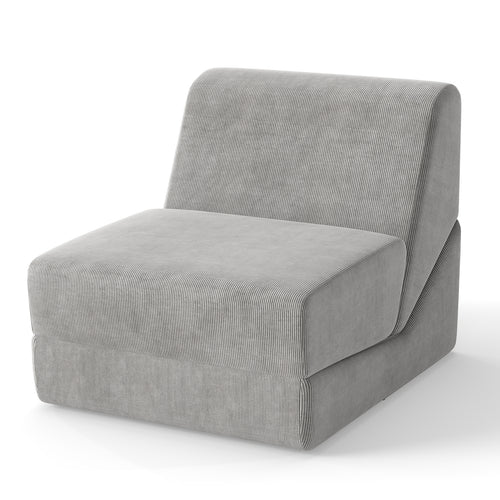 3-in-1 Folding Sofa Bed with Washable Zippered Cover, Gray