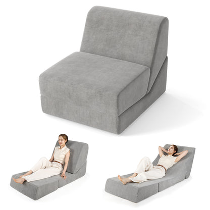 3-in-1 Folding Sofa Bed with Washable Zippered Cover, Gray Sofas & Loveseats at Gallery Canada