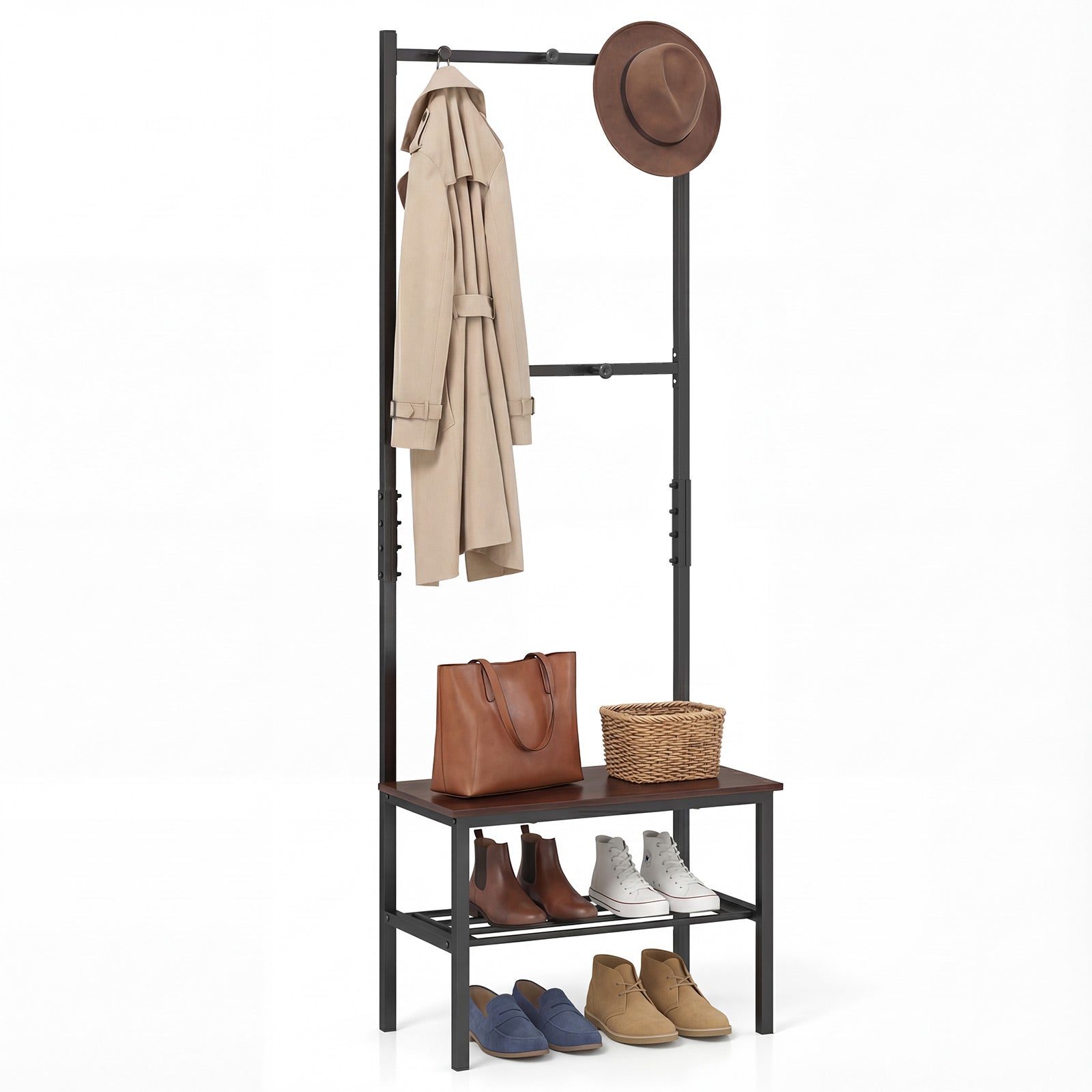 3-in-1 Hall Tree Freestanding Entryway Bench with Hooks Coat Racks & Hall Trees at Gallery Canada