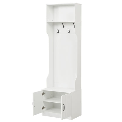 3-in-1 Hall Tree With Bench, Storage, 23.5” Wide, White Coat Racks & Hall Trees White at Gallery Canada