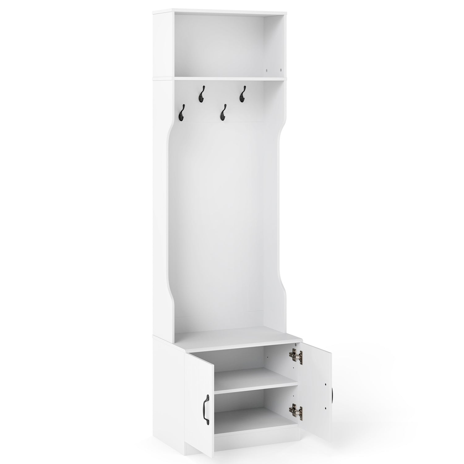 3-in-1 Hall Tree With Bench, Storage, 23.5” Wide, White Coat Racks & Hall Trees White at Gallery Canada