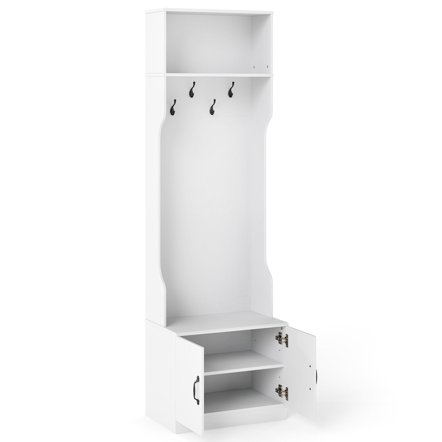 3-in-1 Hall Tree With Bench, Storage, 23.5” Wide, White Coat Racks & Hall Trees at Gallery Canada