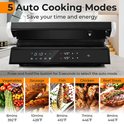 Indoor Electric Panini Press Grill, LED Display, Black Kitchen Appliances at Gallery Canada