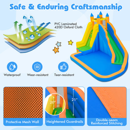 3-in-1 Inflatable Water Slide with Curved Slide and 680W Blower Inflatable Water Slides at Gallery Canada