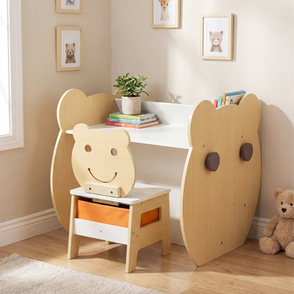 3-in-1 Kids Art Table and Chair with Storage and Reversible Whiteboard Chalkboard for Ages 3-10 Years Old, White Kids Table & Chair Sets at Gallery Canada