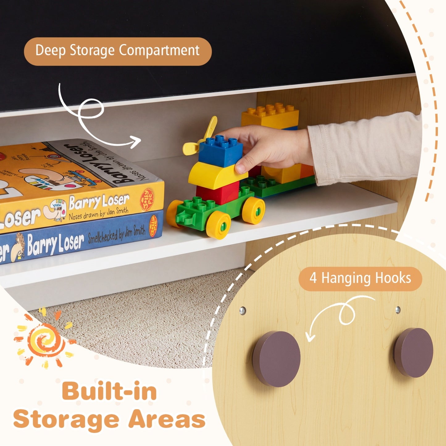 3-in-1 Kids Art Table and Chair with Storage and Reversible Whiteboard Chalkboard for Ages 3-10 Years Old, White Kids Table & Chair Sets at Gallery Canada