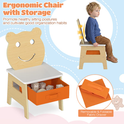 3-in-1 Kids Art Table and Chair with Storage and Reversible Whiteboard Chalkboard for Ages 3-10 Years Old, White Kids Table & Chair Sets at Gallery Canada